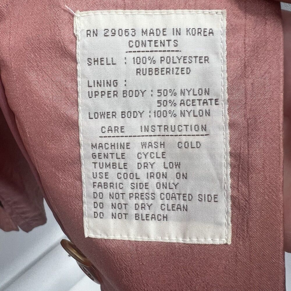 Laura Winston Rose Gold 3/4 Sleeve Single Breasted Trench Coat Classy 9/10 VTG - Picture 4 of 16
